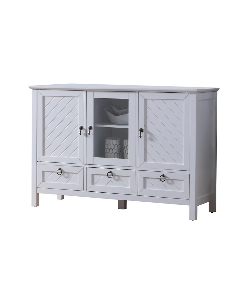 Kings Brand Furniture Evans Sideboard Buffet Console Table Storage Cabinets, White