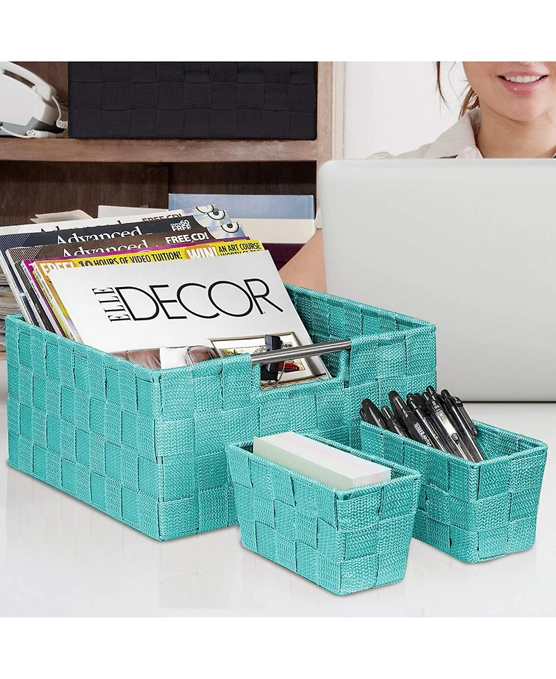 Sorbus 7-Piece Double Woven Basket Bin Set