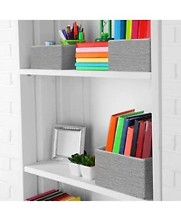 Sorbus Storage Baskets 4-Piece Set - Stackable Woven Basket Paper Rope Bin Boxes for Makeup, Office Supplies, Bedroom, Closet