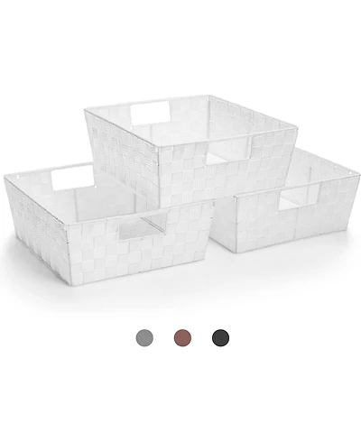 Sorbus 3-Pack Storage Basket Set - Mesh Hand-Woven, Stackable Baskets for Shelves, Closets, Bathroom and More