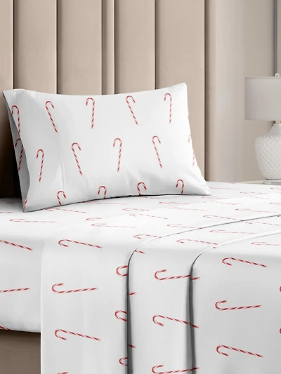 Christmas 4 Piece Microfiber Sheet Set (Twin / Reindeer 2)