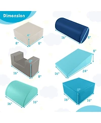 Gouun 6 Pieces Foam Climbing Blocks Indoor Climb and Crawl Activity Playset with Rectangles