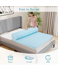Gouun 3 Inch Gel-Infused Memory Foam Mattress Topper with Removable Cover-Full Size