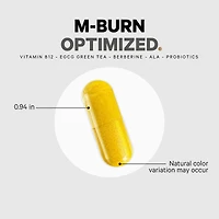 Codeage M-Burn Optimized Supplement - Decaffeinated Green Tea Std. to 50% Egcg, Berberine, Akkermansia, Vitamin B12 - Probiotics - Vitamins