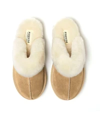 Fireside by Dearfoams Women's Melton Genuine Shearling Platform Scuff Slipper