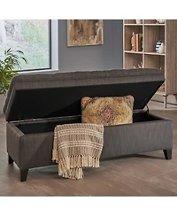 Button-Tufted Storage Ottoman with Soft-Close Lid, Storage for Bedroom, Living Room, Entryway-The Pop Home