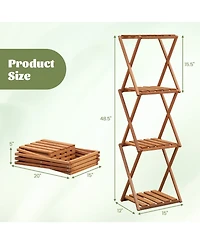Gouun 4-Tier Folding Plant Rack and Free Standing Shoe Rack