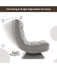 Gouun 5-Level Adjustable 360° Swivel Floor Chair with Massage Pillow