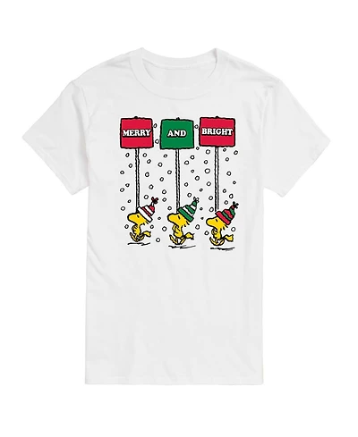 Airwaves Men's Peanuts Merry and Bright Short Sleeve Tee