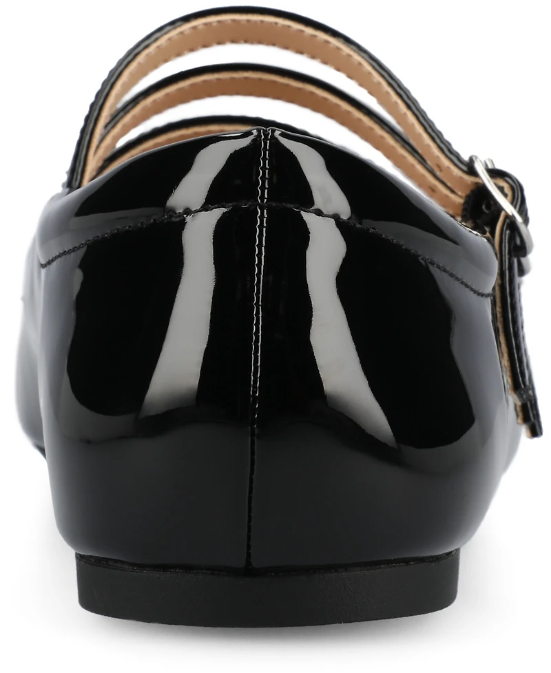 Journee Collection Women's Darlin Multi Strap Mary Jane Square Toe Flats