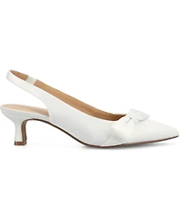 Journee Collection Women's Paloma Bow Kitten Heel Slingback Pumps