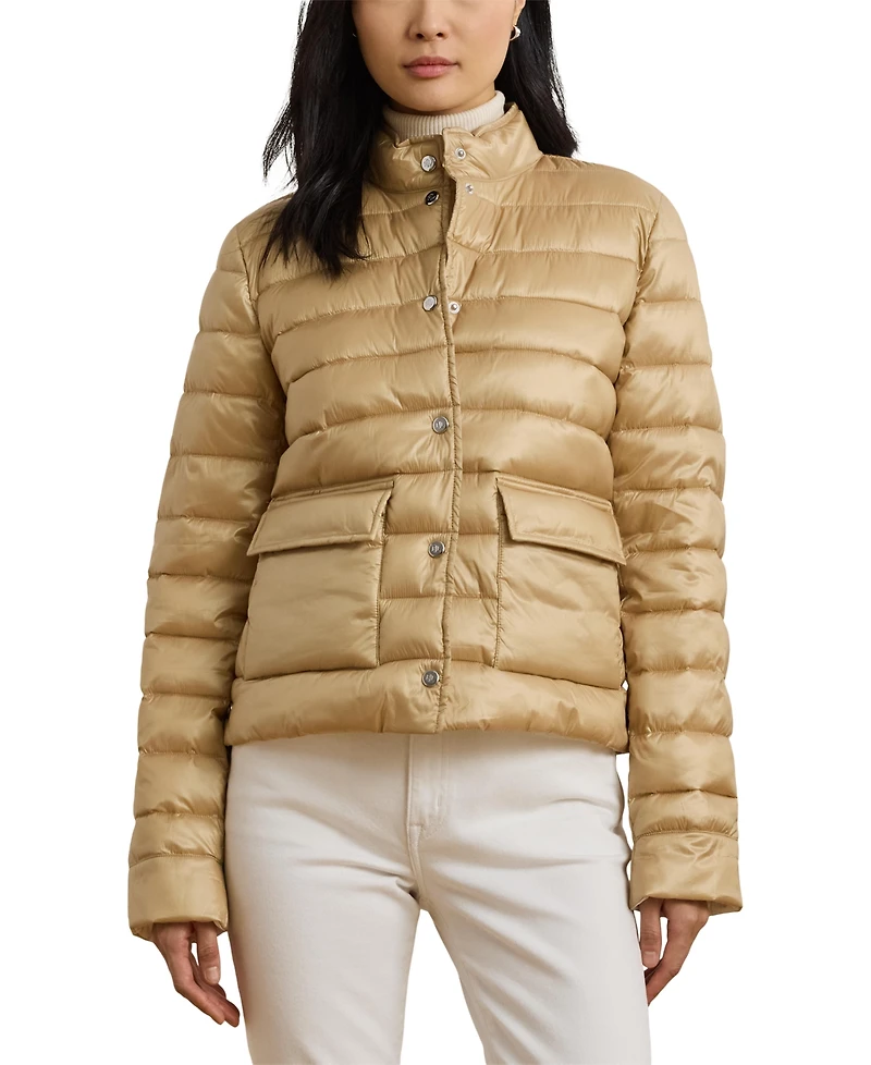 Lauren Ralph Lauren Petite Snap-Front Stand-Collar Packable Coat