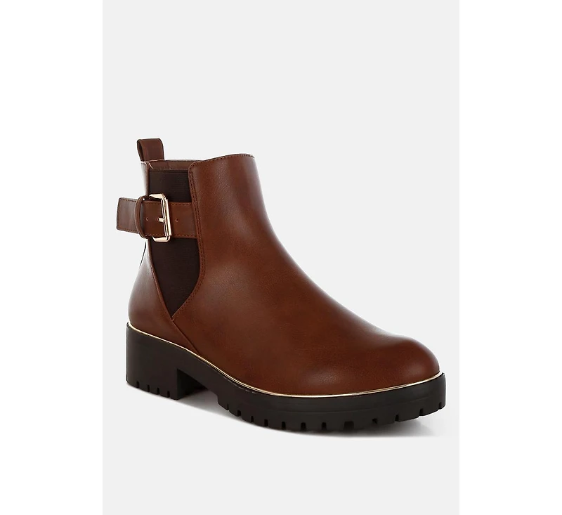 Antorin Chunky Buckle Detail Ankle Boots Women