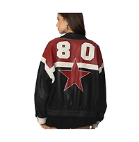Edikted Womens North Star Faux Leather Jacket