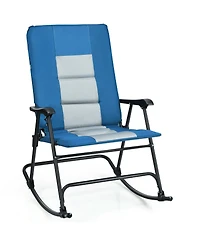 Gouun Foldable Rocking Padded Portable Camping Chair with Backrest and Armrest
