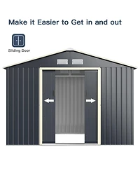 Gouun 9 x 6 Feet Metal Storage Shed for Garden and Tools