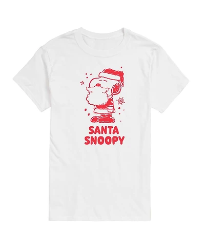 Airwaves Men's Peanuts Snoopy Santa Short Sleeve Tee