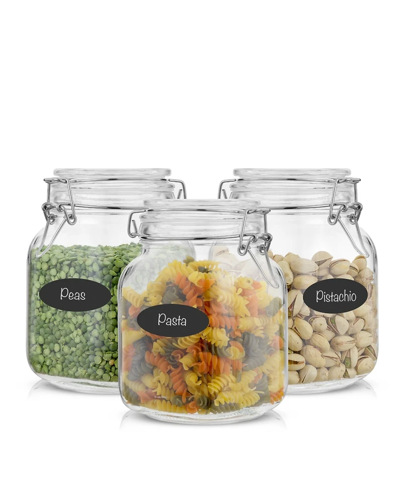 JoyJolt Airtight Set of 3 Glass Jars Storage Canister