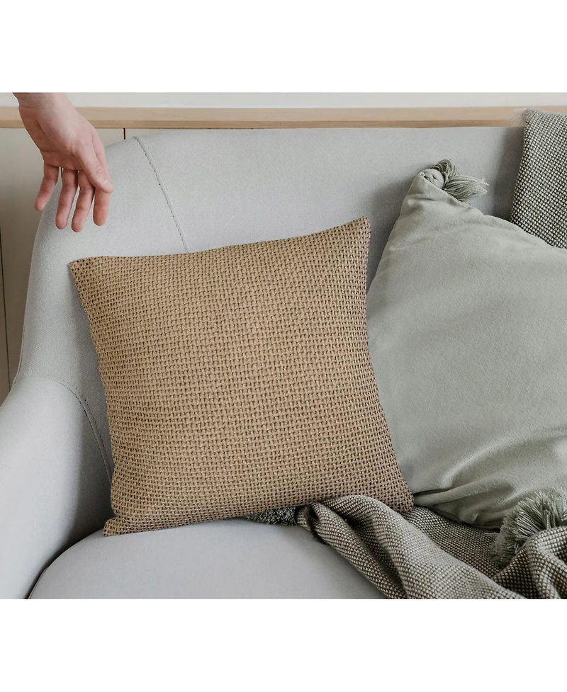 Ihi Home Madera Cross Weave Pillow, 22"x 22"