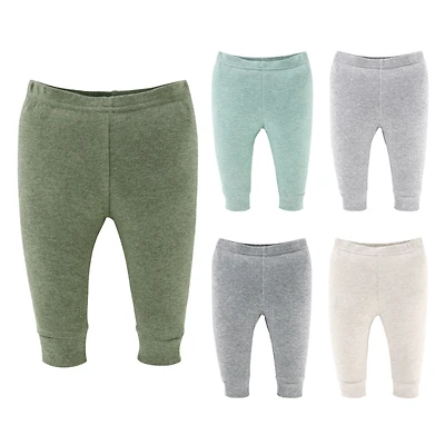 The Peanutshell Baby Boy & Girl Pants, 5-Pack, Soft Heather Neutrals