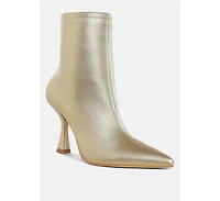Farnak Pleather Pointed Toe Ankle Boots