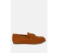 Ohrid Suede & Faux Fur Flat Loafers