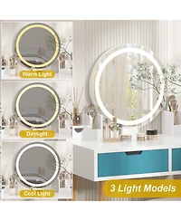 gaomon Vanity Desk, Makeup Vanity Desk with Touch Light Mirror