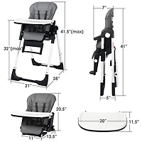 Gouun 4-in-1 High Chair–Booster Seat with Adjustable Height and Recline