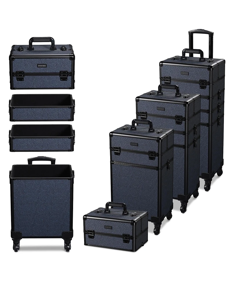 Byootique 3-Piece Makeup Train Cases Cosmetic Organizer Kit