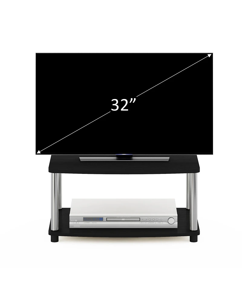 Furinno Turn-n-Tube No Tools 2-Tier Elevated Tv Stands- Espresso & Black - 11 x 23.8 15.8 in.