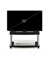 Furinno Turn-n-Tube No Tools 2-Tier Elevated Tv Stands- Espresso & Black - 11 x 23.8 15.8 in.