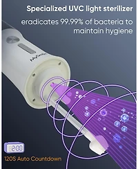 MySmile LP221 Uvc Sterilizable Cordless Water Flosser 335ML Tank Oled Display Dental with 4 Modes 8 Jet Tips & Storage Pouch for Home Travel