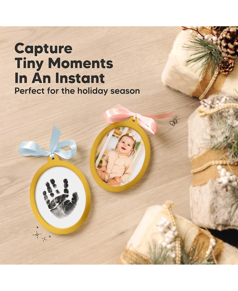 KeaBabies Bitsy Inkless Baby Hand and Footprint Kit, Two-sides Baby Christmas Photo Ornaments, Personalized Baby Keepsake Gifts