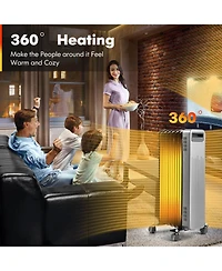 Gouun 1500W Portable Oil-Filled Radiator Heater for Home and Office