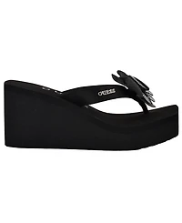 Guess Women's Damani Rhinestone Flower Eva Platform Wedge Sandals