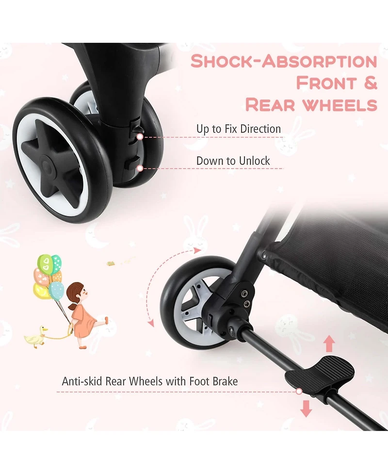 Costway Lightweight Stroller Aluminium Frame with Net for Travel 15 lbs