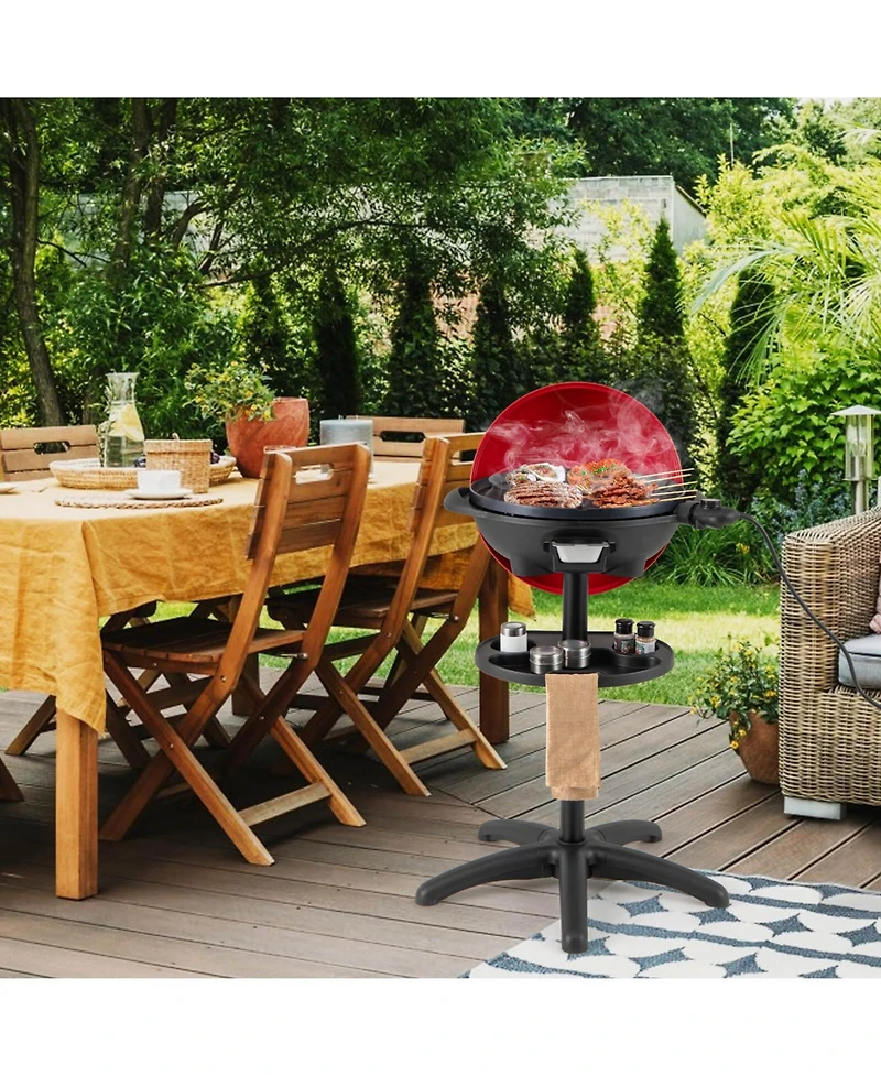 Electric Bbq Grill 1350W Non-stick 4 Temperature Setting Outdoor Garden Camping