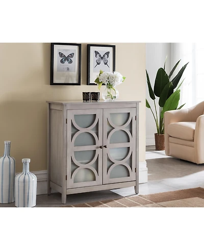 Kings Brand Furniture - Folsom Wood Console Table/Accent Cabinet, Wash Gray