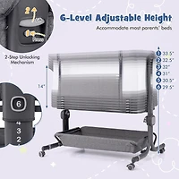 Gouun Baby Bassinet Bedside Sleeper with 6-Level Adjustable Height