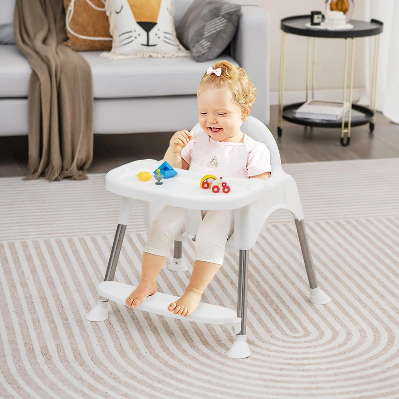 Gouun 4-in-1 Convertible Baby High Chair with Removable Double Tray