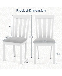 Gouun Dining Chair Set of 2 Upholstered Wooden Kitchen Chairs with Padded Seat and Rubber Wood Frame