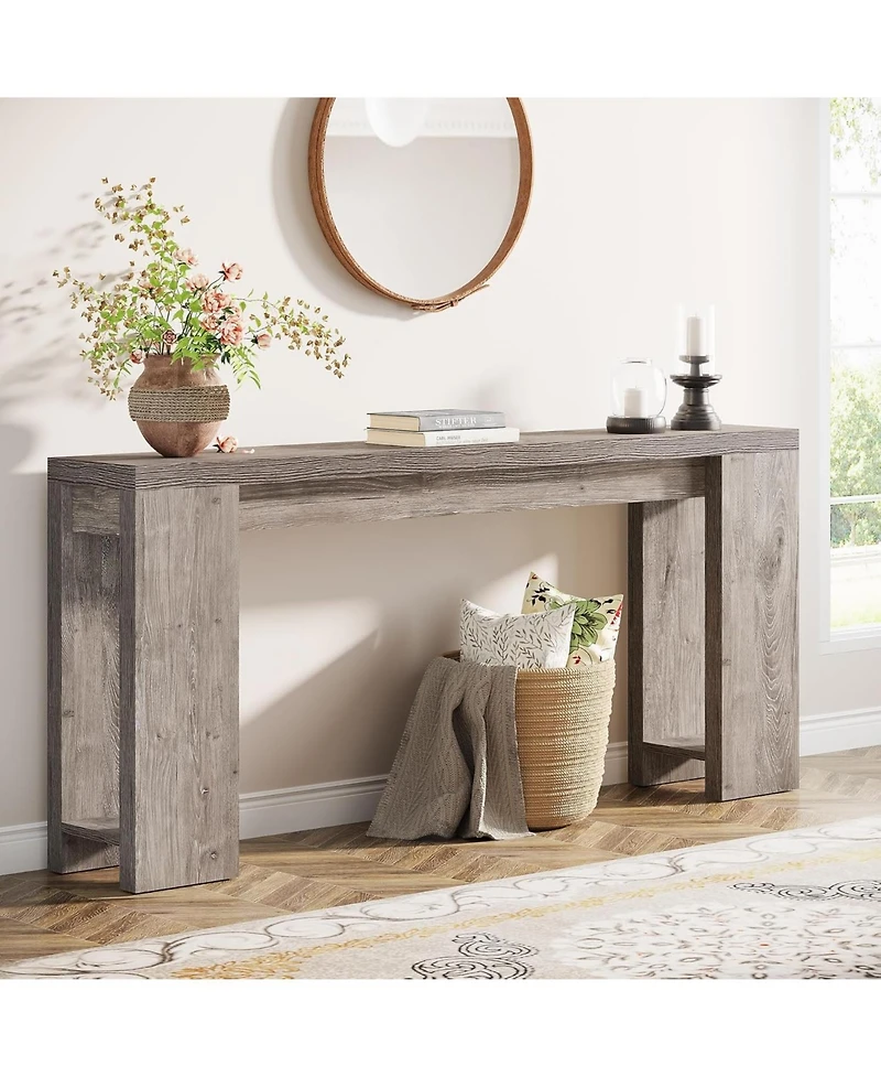 Tribesigns 70.9-Inch Extra Long Console Table, Farmhouse Wood Sofa Table Behind Couch for Living Room, Hallway, Entrance, Foyer