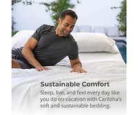 Cariloha Classic 4-Piece Twill Sheet Set | White | Queen | Viscose Material |Extra soft, Cooling for Hot Sleepers, Corner Bands