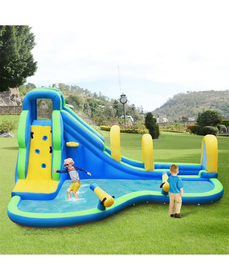 Gouun Inflatable Water Slide Kids Bounce House with Water Cannons and Hose Without Blower