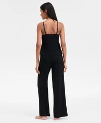 I.n.c. International Concepts Women's Lace-Trim Knit Tank & Pajama Pants Set