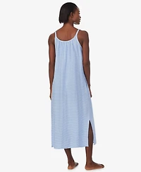 Lauren Ralph Women's Double Strap Button Neck Ballet Gown