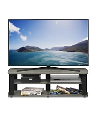 Furinno The Entertainment Center Tv Stand, French Oak Grey & Black - 13.4 x 43.3 x 13.1 in.
