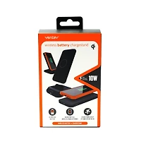 Ventev 10W Ultrafast 2 in 1 Charge Stand and 10k mAh Portable Battery-Black