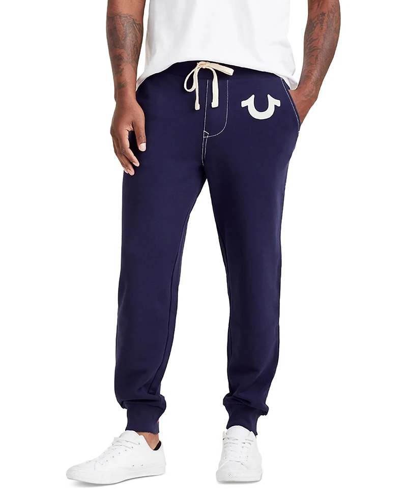 True Religion Men's Classic Logo Elastic Drawstring Joggers