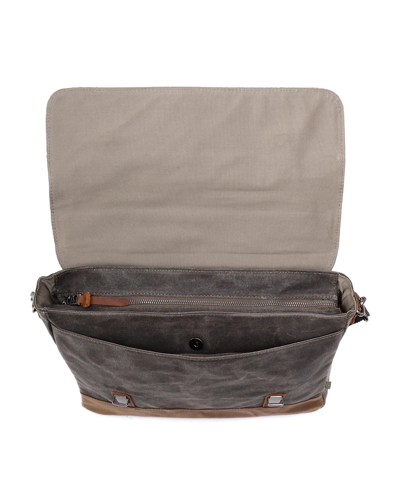 Tsd Brand Stone Creek Waxed Canvas Large Messenger Bag